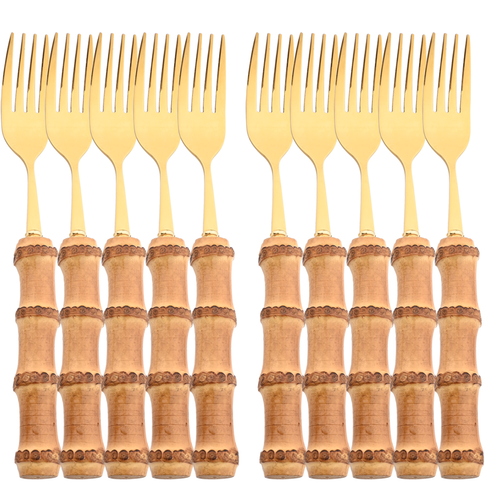 Gold Plated Cutlery - Drmfiy Gold Dinner Fork Cutlery Set