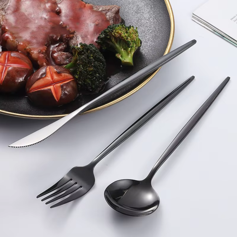 30-Piece Black Premium Food-Gr - Gold Plated Cutlery 리뷰 및 가격
