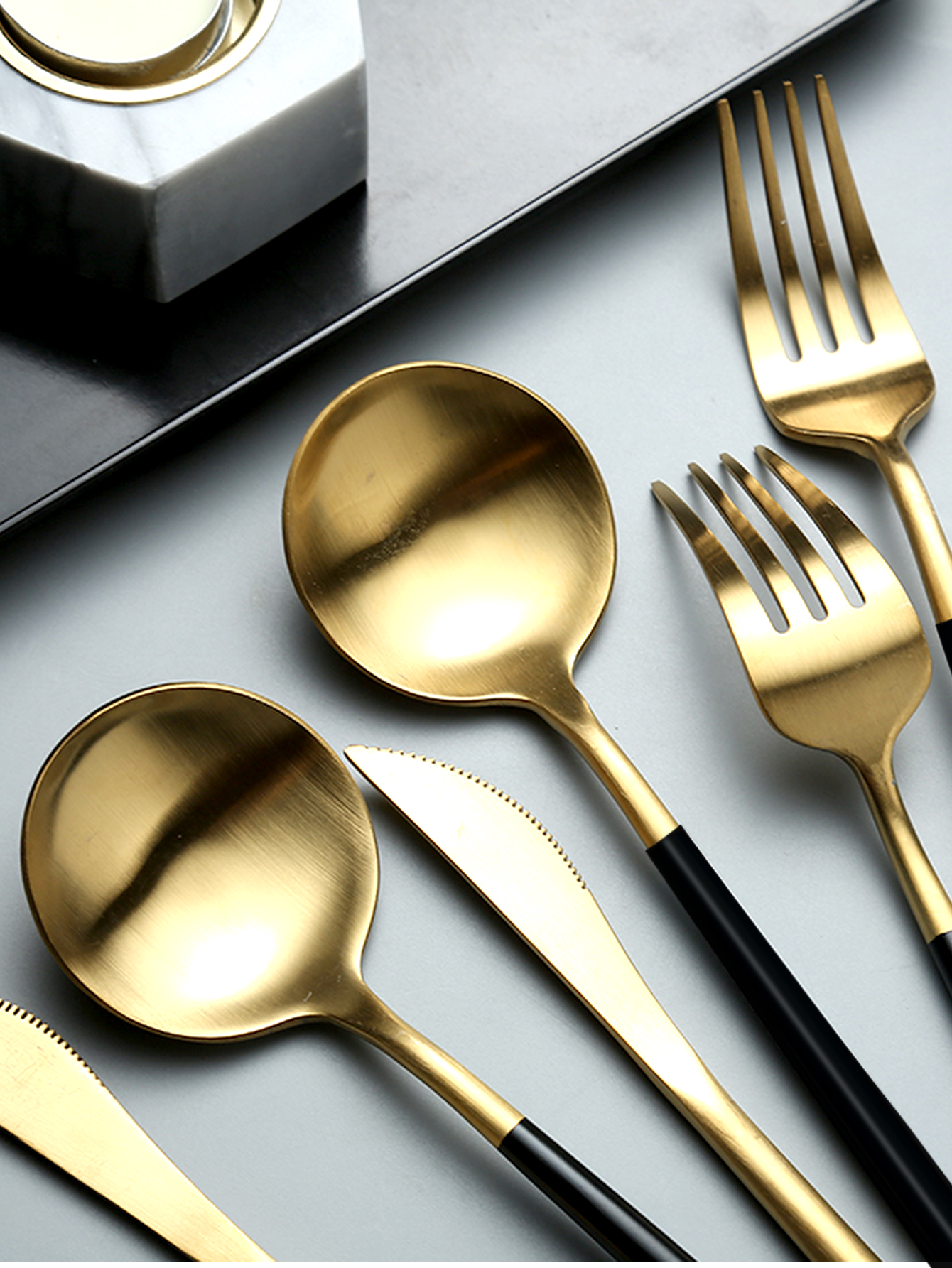24Pcs Stainless Steel Dinnerwa - Gold Plated Cutlery 리뷰 및 가격