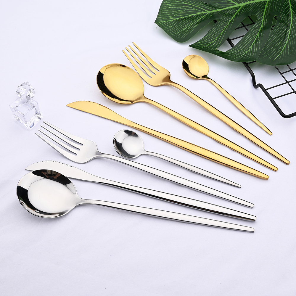 4pcs Gold Dinnerware Set Stain - Gold Plated Cutlery 리뷰 및 가격