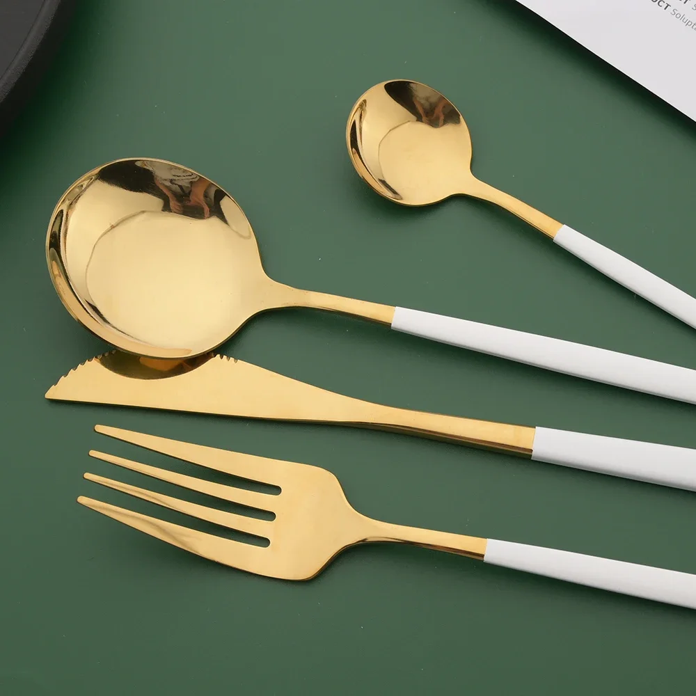 16/24/32/48Pcs Dinnerware Set  - Gold Plated Cutlery 리뷰 및 가격