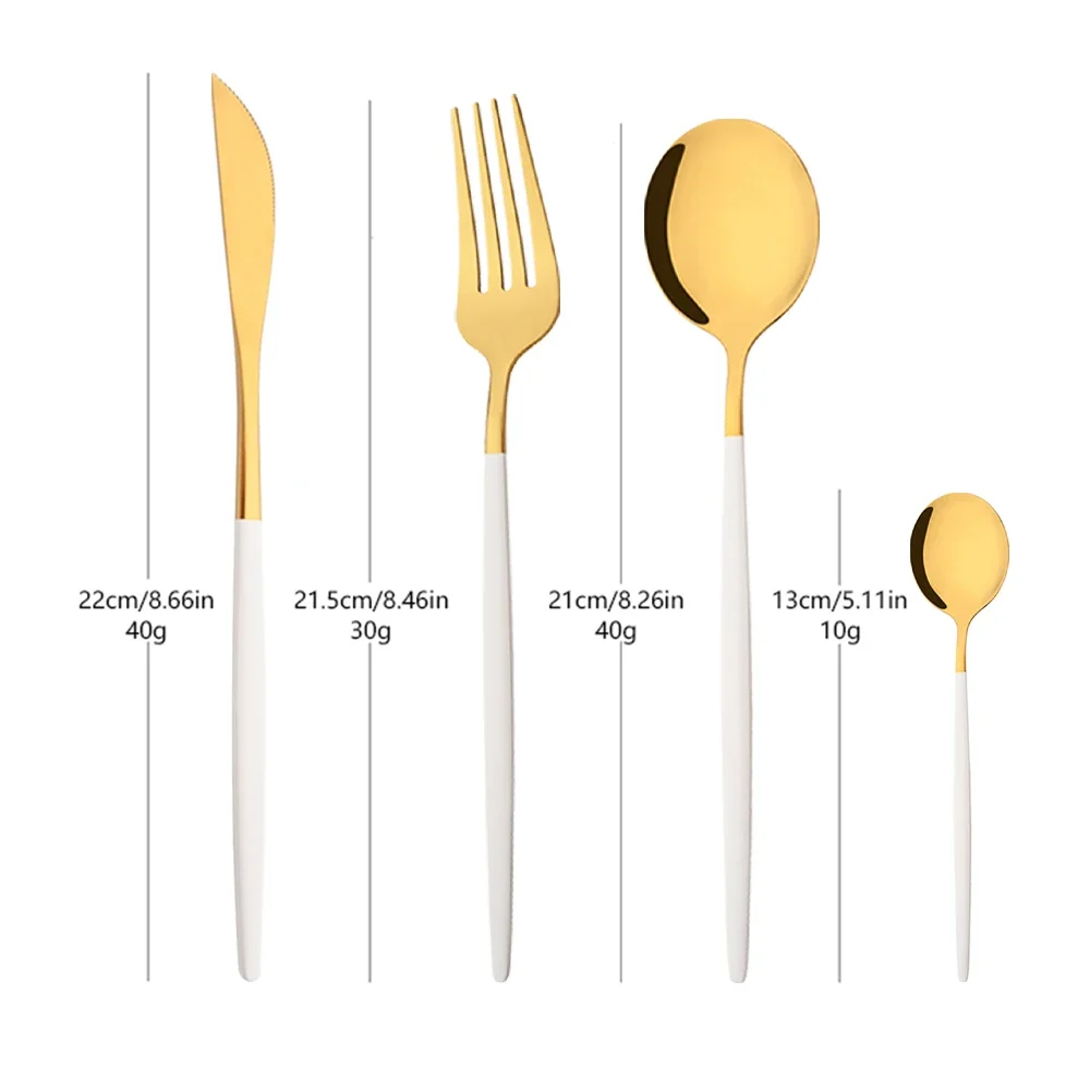 16/24/32/48Pcs Dinnerware Set  - Gold Plated Cutlery 리뷰 및 가격