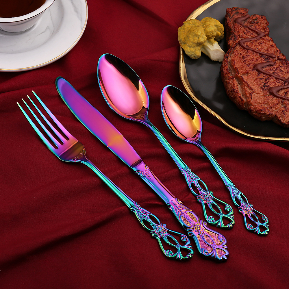 24pcs Cutlery Set Gold Dinnerw - Gold Plated Cutlery 리뷰 및 가격