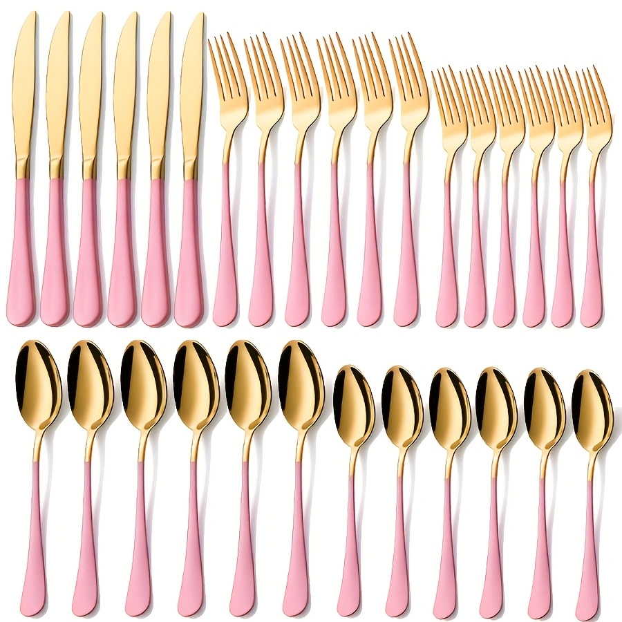 30 piece gold pink stainless s - Gold Plated Cutlery 리뷰 및 가격