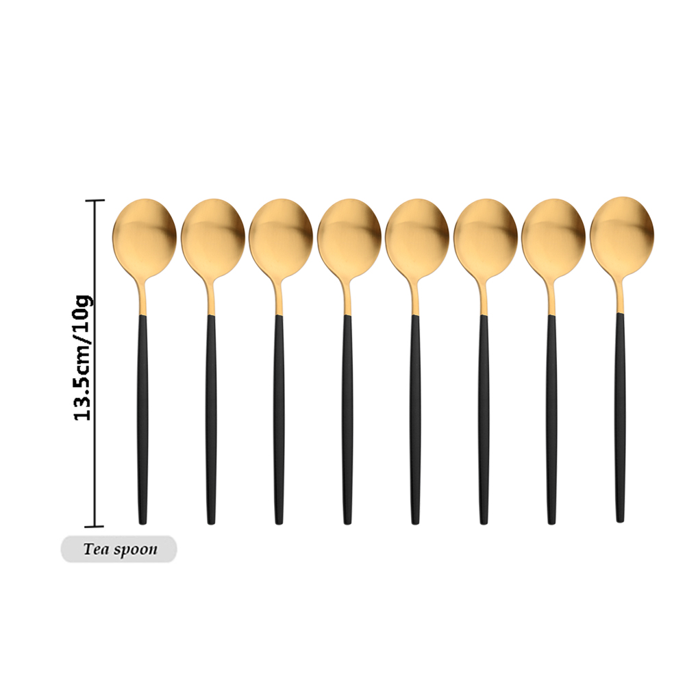 Drmfiy Black Handle Gold Coffe - Gold Plated Cutlery 리뷰 및 가격