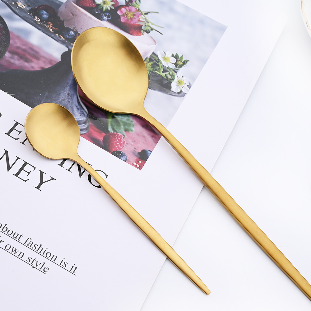 Drmfiy Black Handle Gold Coffe - Gold Plated Cutlery 리뷰 및 가격