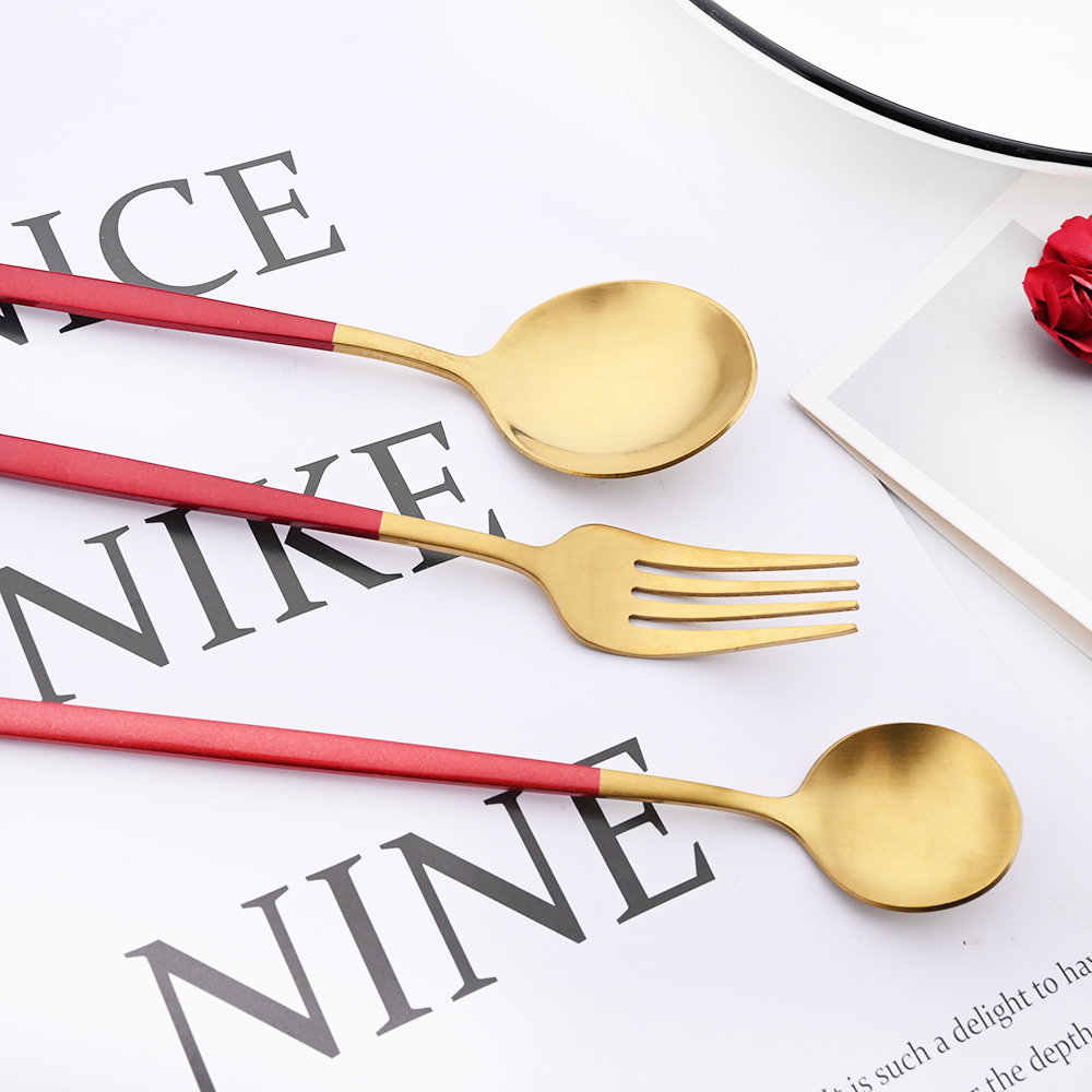 Drmfiy Black Handle Gold Coffe - Gold Plated Cutlery 리뷰 및 가격
