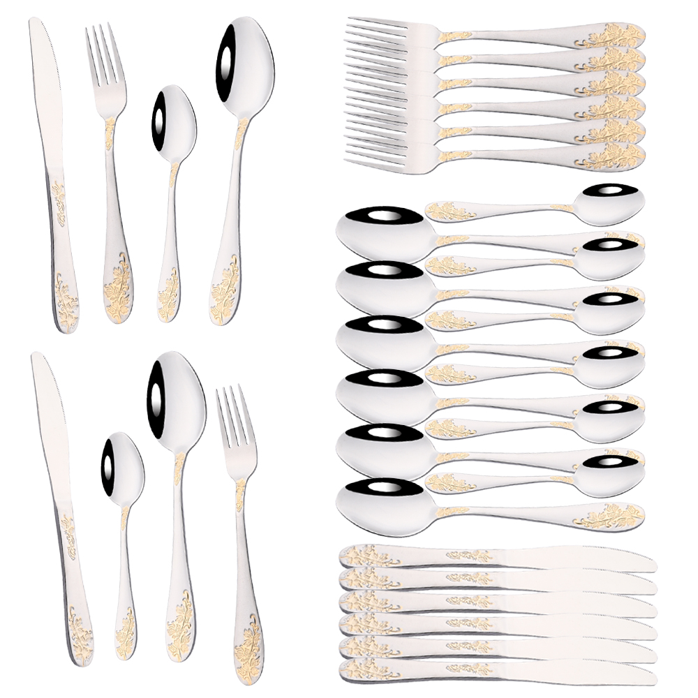 Vintage Western 8/32Pcs Gold F - Gold Plated Cutlery 리뷰 및 가격