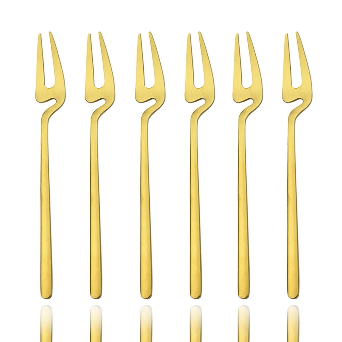 6Pcs Gold Fork Set Tea Cake Sn - Gold Plated Cutlery 리뷰 및 가격