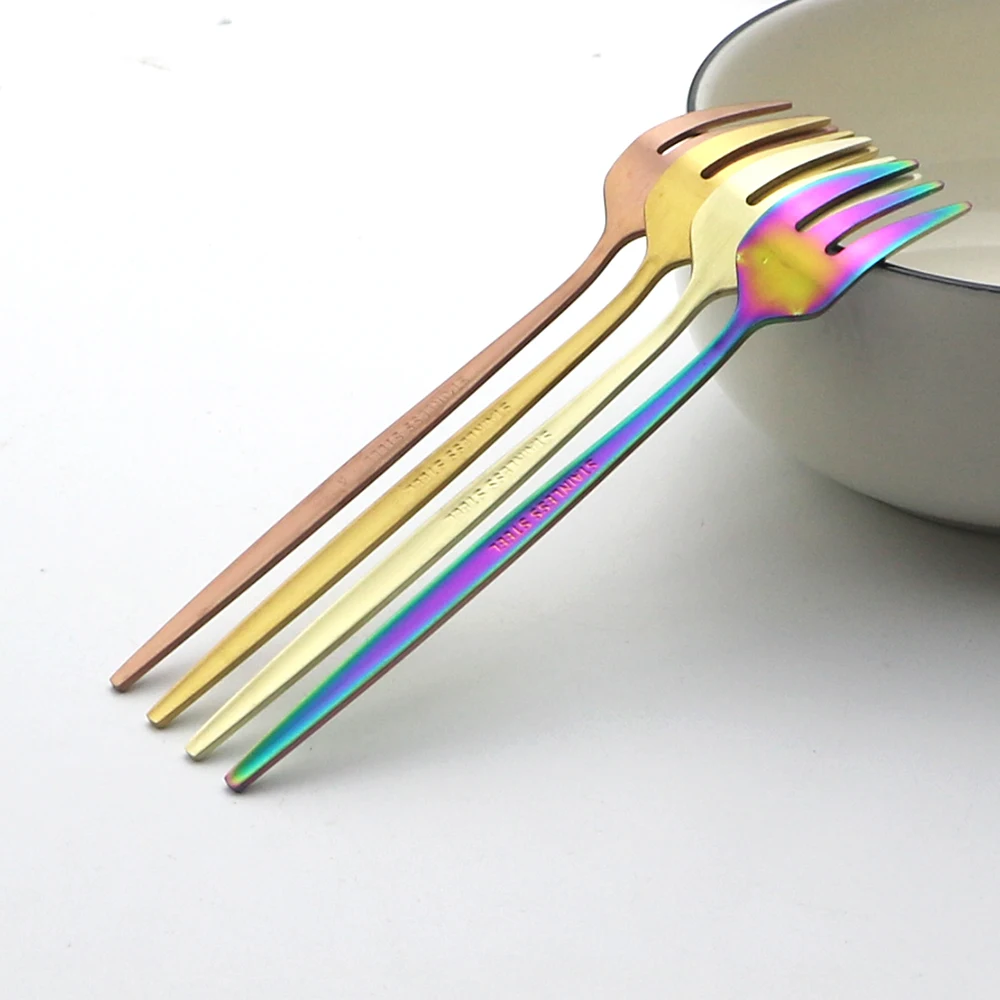 6Pcs Stainless Steel Matte Cak - Gold Plated Cutlery 리뷰 및 가격