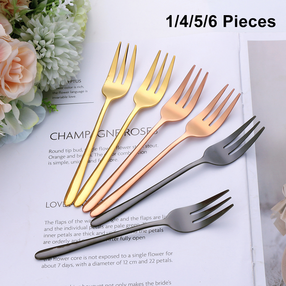 1/4/5/6Pcs Tea Forks Fruit For - Gold Plated Cutlery 리뷰 및 가격