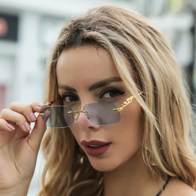 Rimless Square Sunglasses Wome - Luxury Lifestyle Men 리뷰 및 가격